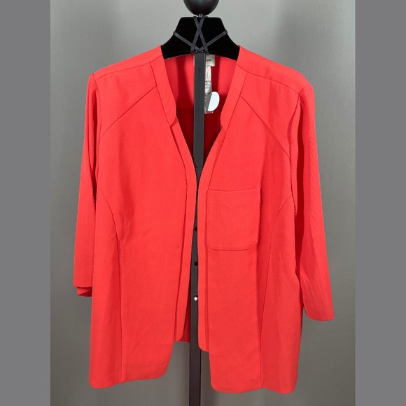 Chico's Tops - NEW Chicos Shirt Womens Large red open front jacket top colorful classic